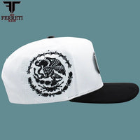 FERRETI HATS PREMIUM FT159 Mexico Flag Baseball Cap For Men - White - OriginalWestern.com