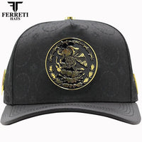 FERRETI HATS PREMIUM FT163 Mexico Shield Baseball Cap For Men - Black - OriginalWestern.com
