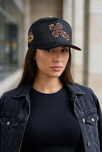FERRETI HATS PREMIUM FT166 Cross Baseball Cap For Men - Black - OriginalWestern.com