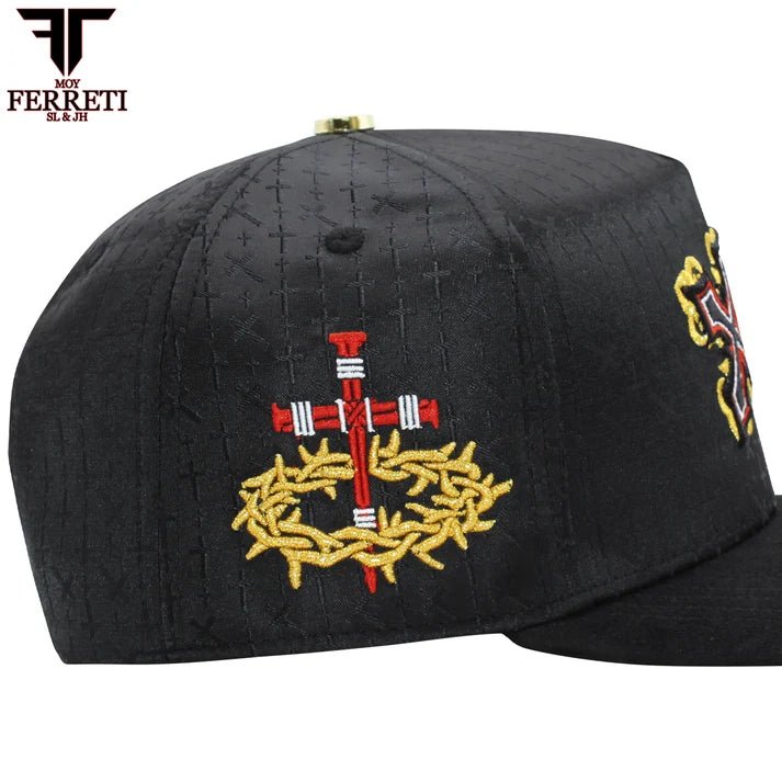 FERRETI HATS PREMIUM FT166 Cross Baseball Cap For Men - Black - OriginalWestern.com