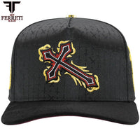 FERRETI HATS PREMIUM FT166 Cross Baseball Cap For Men - Black - OriginalWestern.com