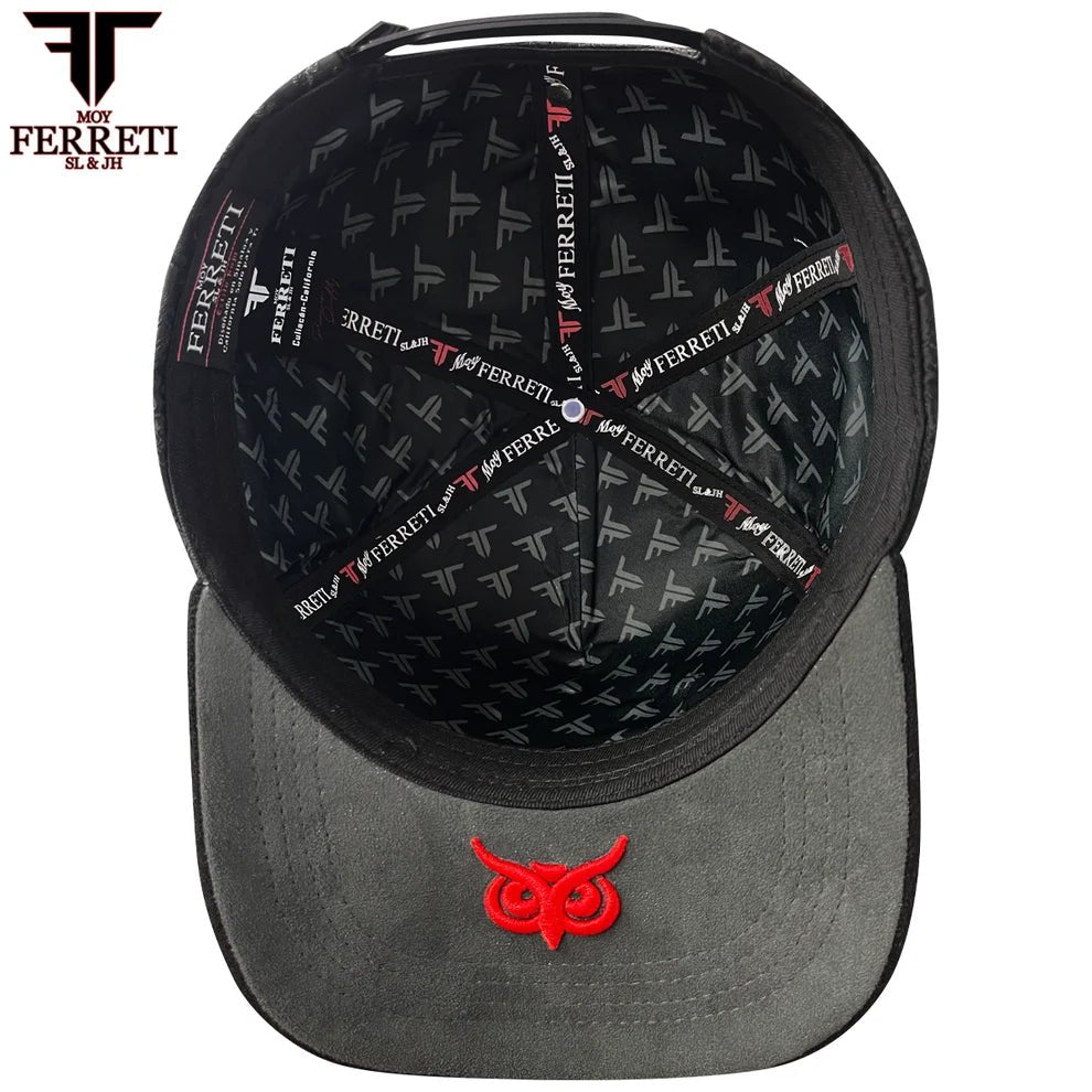 FERRETI HATS PREMIUM FT167 The Owl Baseball Hats For Men - Black - OriginalWestern.com