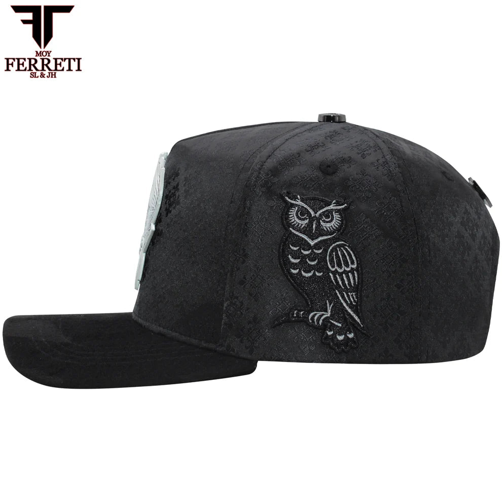FERRETI HATS PREMIUM FT167 The Owl Baseball Hats For Men - Black - OriginalWestern.com