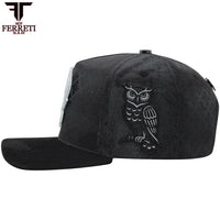 FERRETI HATS PREMIUM FT167 The Owl Baseball Hats For Men - Black - OriginalWestern.com