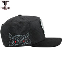 FERRETI HATS PREMIUM FT167 The Owl Baseball Hats For Men - Black - OriginalWestern.com