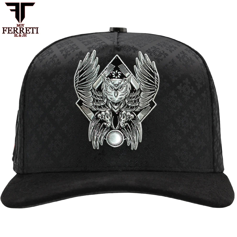 FERRETI HATS PREMIUM FT167 The Owl Baseball Hats For Men - Black - OriginalWestern.com