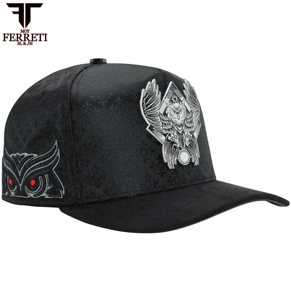 FERRETI HATS PREMIUM FT167 The Owl Baseball Hats For Men - Black - OriginalWestern.com