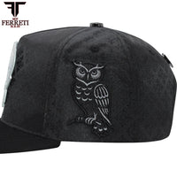 FERRETI HATS PREMIUM FT167 The Owl Baseball Hats For Men - Black - OriginalWestern.com