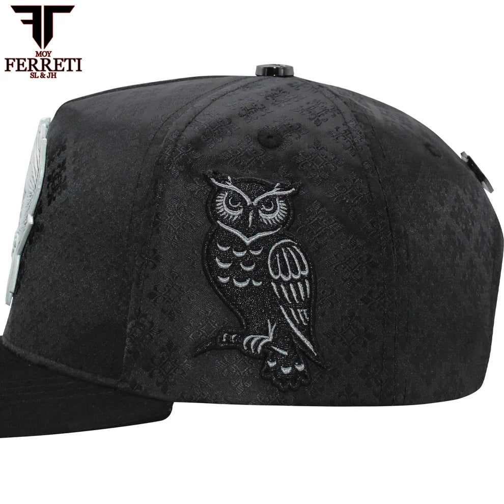 FERRETI HATS PREMIUM FT167 The Owl Baseball Hats For Men - Black - OriginalWestern.com