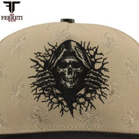 FERRETI HATS PREMIUM FT169 The Skull Baseball Cap For Men - Beige - OriginalWestern.com