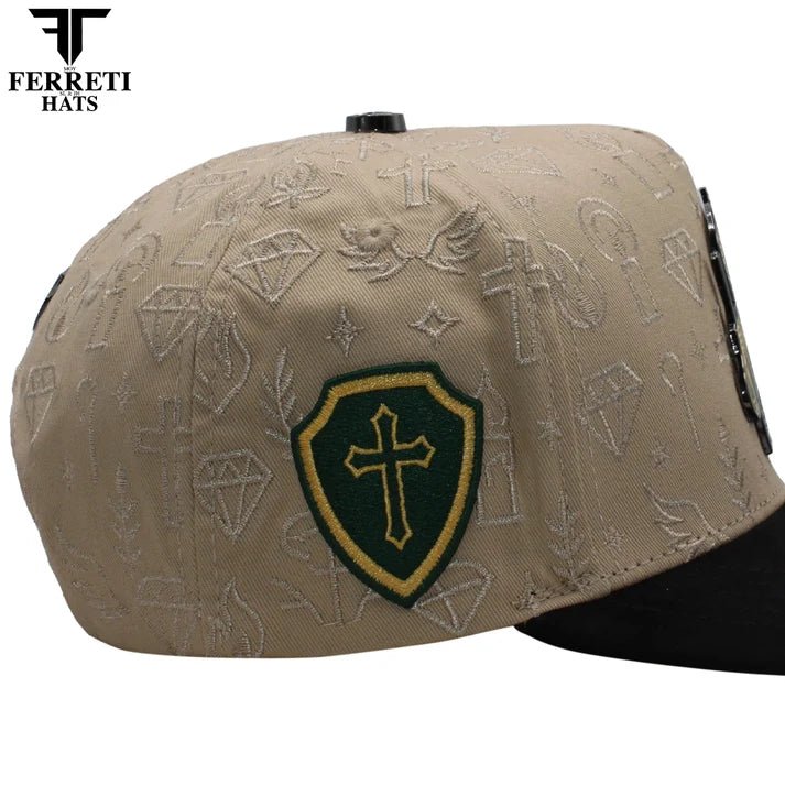 FERRETI HATS PREMIUM FT172 San Judas Baseball Cap For Men - Beige - OriginalWestern.com