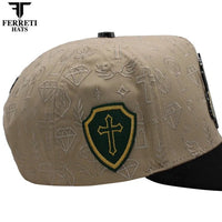 FERRETI HATS PREMIUM FT172 San Judas Baseball Cap For Men - Beige - OriginalWestern.com