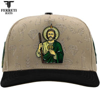 FERRETI HATS PREMIUM FT172 San Judas Baseball Cap For Men - Beige - OriginalWestern.com