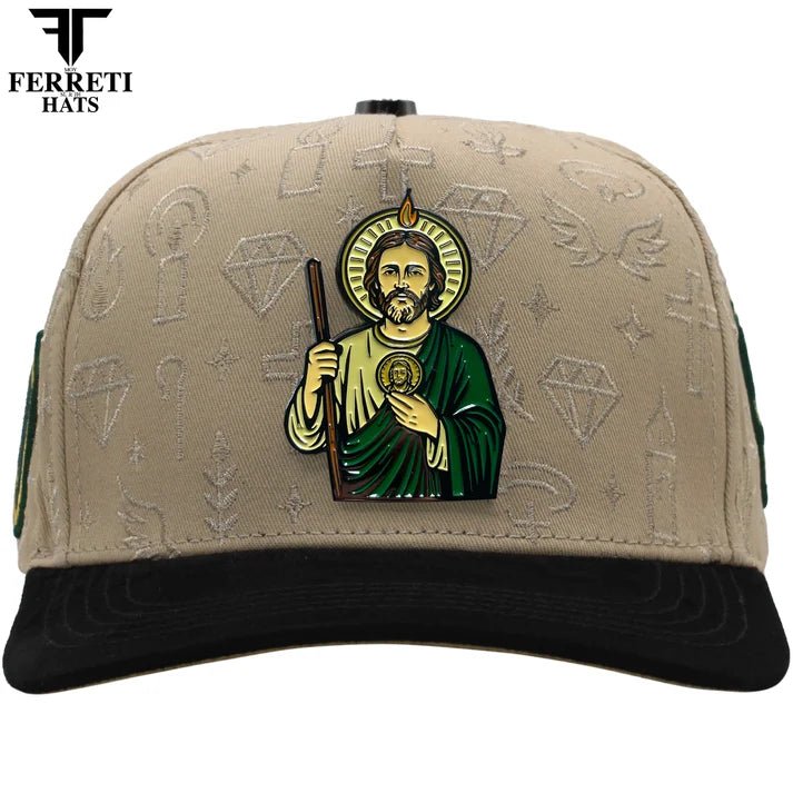 FERRETI HATS PREMIUM FT172 San Judas Baseball Cap For Men - Beige - OriginalWestern.com