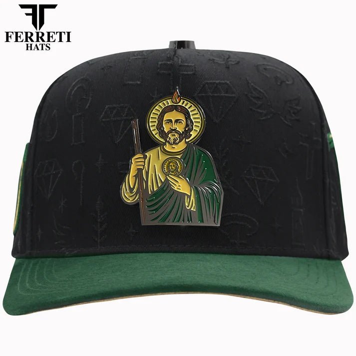 FERRETI HATS PREMIUM FT172 San Judas Tadeo Baseball Cap For Men - Black - OriginalWestern.com