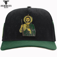 FERRETI HATS PREMIUM FT172 San Judas Tadeo Baseball Cap For Men - Black - OriginalWestern.com