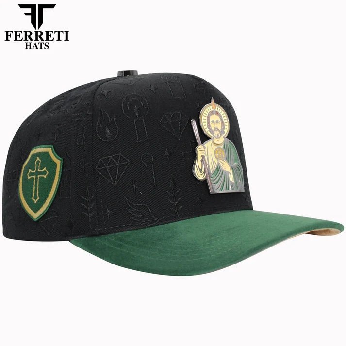 FERRETI HATS PREMIUM FT172 San Judas Tadeo Baseball Cap For Men - Black - OriginalWestern.com