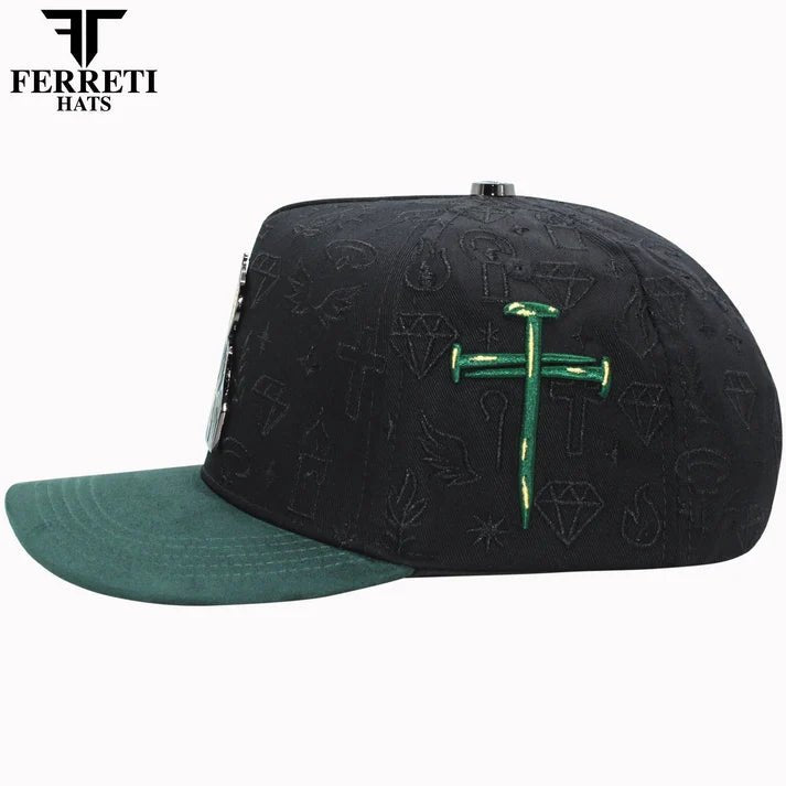 FERRETI HATS PREMIUM FT172 San Judas Tadeo Baseball Cap For Men - Black - OriginalWestern.com