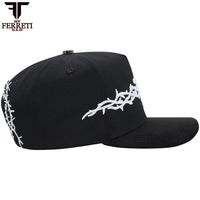FERRETI HATS PREMIUM FT173 White Cross Baseball Cap For Men - Black - OriginalWestern.com