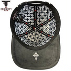FERRETI HATS PREMIUM FT173 White Cross Baseball Cap For Men - Black - OriginalWestern.com