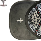 FERRETI HATS PREMIUM FT173 White Cross Baseball Cap For Men - Black - OriginalWestern.com