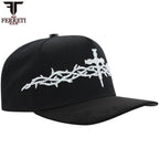 FERRETI HATS PREMIUM FT173 White Cross Baseball Cap For Men - Black - OriginalWestern.com