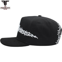 FERRETI HATS PREMIUM FT173 White Cross Baseball Cap For Men - Black - OriginalWestern.com