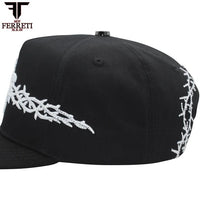FERRETI HATS PREMIUM FT173 White Cross Baseball Cap For Men - Black - OriginalWestern.com