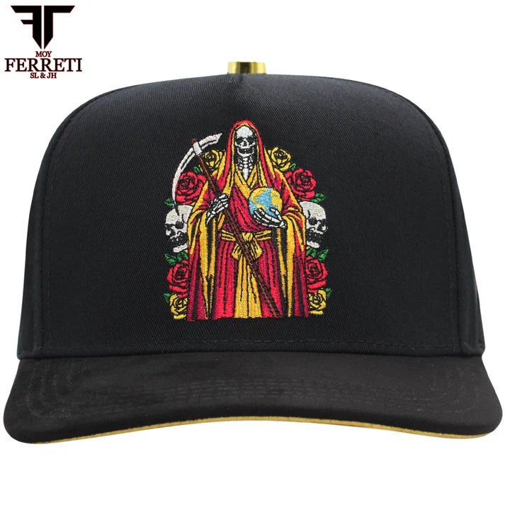 FERRETI HATS PREMIUM FT174 La Muerte Baseball Cap For Men - Black - OriginalWestern.com