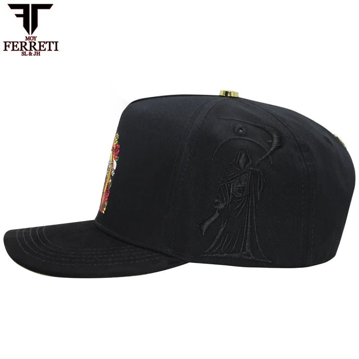 FERRETI HATS PREMIUM FT174 La Muerte Baseball Cap For Men - Black - OriginalWestern.com