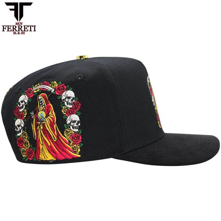FERRETI HATS PREMIUM FT174 La Muerte Baseball Cap For Men - Black - OriginalWestern.com