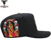 FERRETI HATS PREMIUM FT174 La Muerte Baseball Cap For Men - Black - OriginalWestern.com