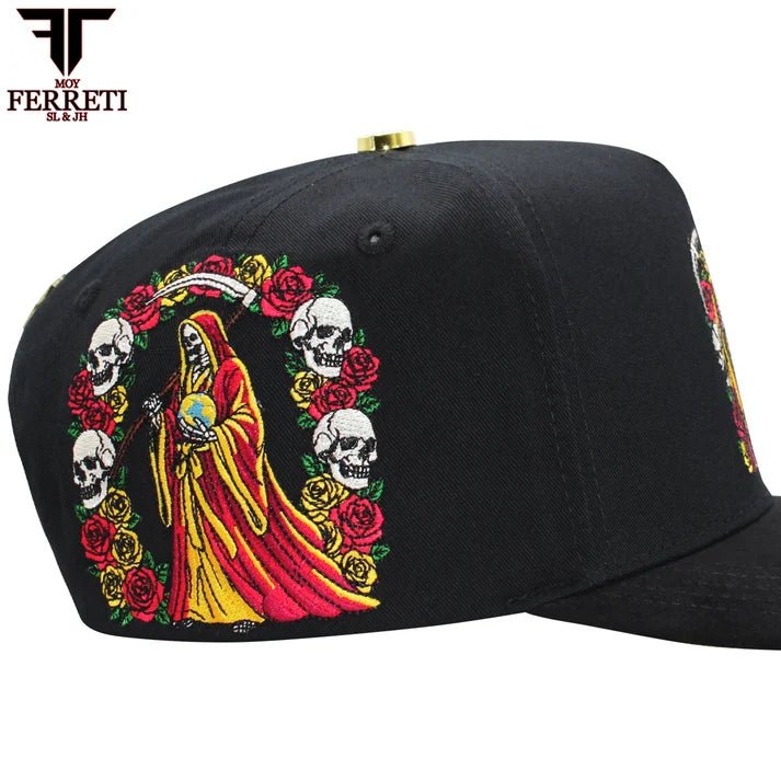 FERRETI HATS PREMIUM FT174 La Muerte Baseball Cap For Men - Black - OriginalWestern.com