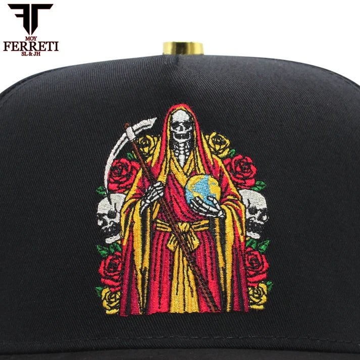 FERRETI HATS PREMIUM FT174 La Muerte Baseball Cap For Men - Black - OriginalWestern.com