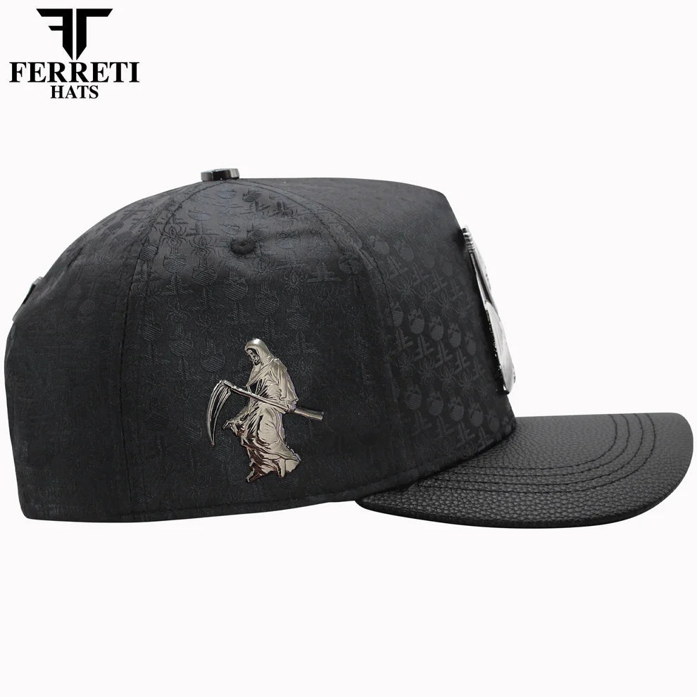 FERRETI HATS PREMIUM FT175 La Muerte Baseball Cap For Men - Black - OriginalWestern.com
