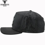 FERRETI HATS PREMIUM FT175 La Muerte Baseball Cap For Men - Black - OriginalWestern.com