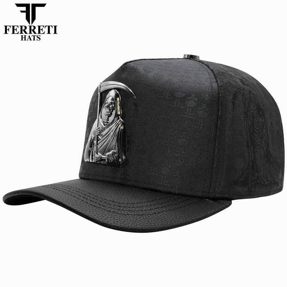 FERRETI HATS PREMIUM FT175 La Muerte Baseball Cap For Men - Black - OriginalWestern.com