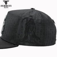 FERRETI HATS PREMIUM FT175 La Muerte Baseball Cap For Men - Black - OriginalWestern.com
