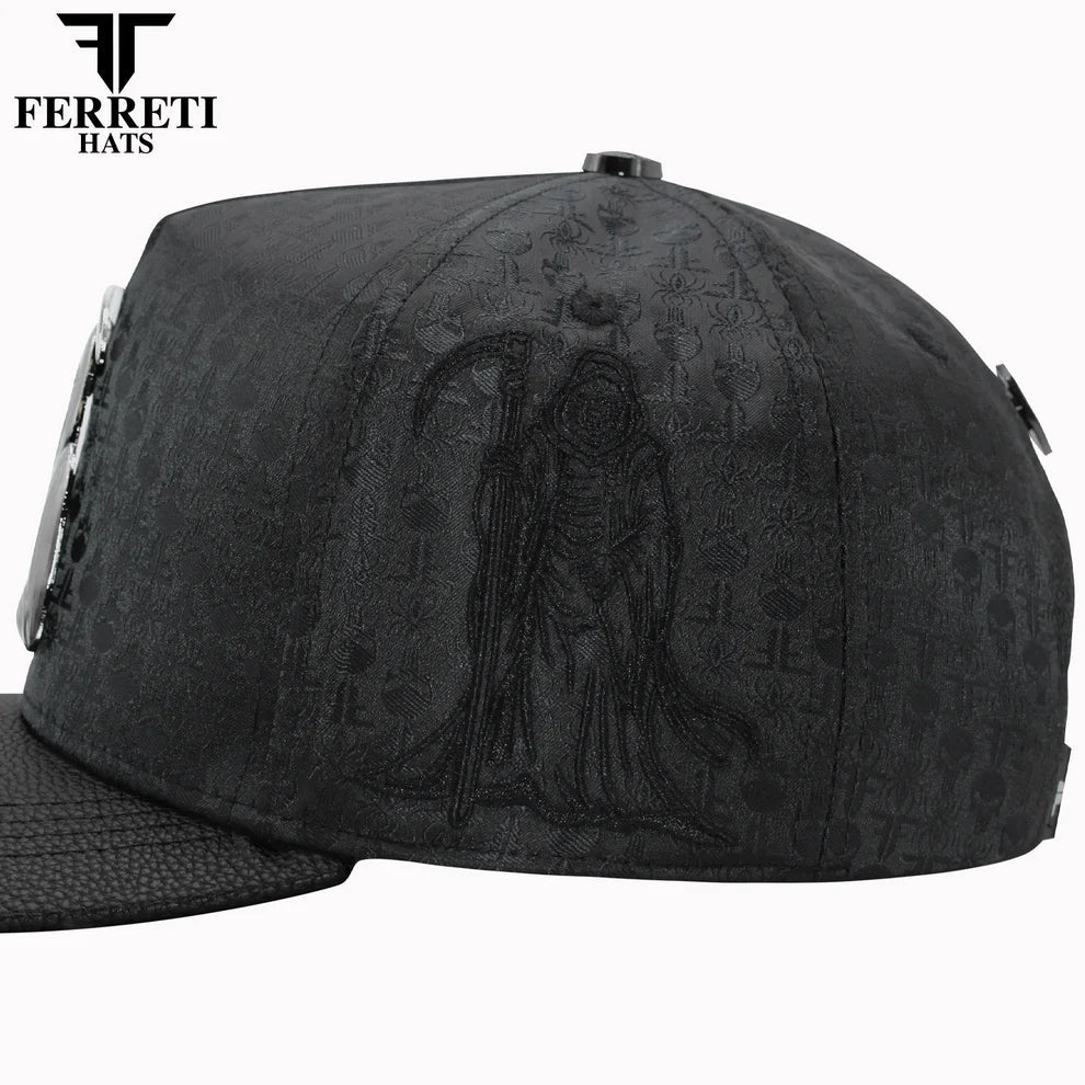FERRETI HATS PREMIUM FT175 La Muerte Baseball Cap For Men - Black - OriginalWestern.com