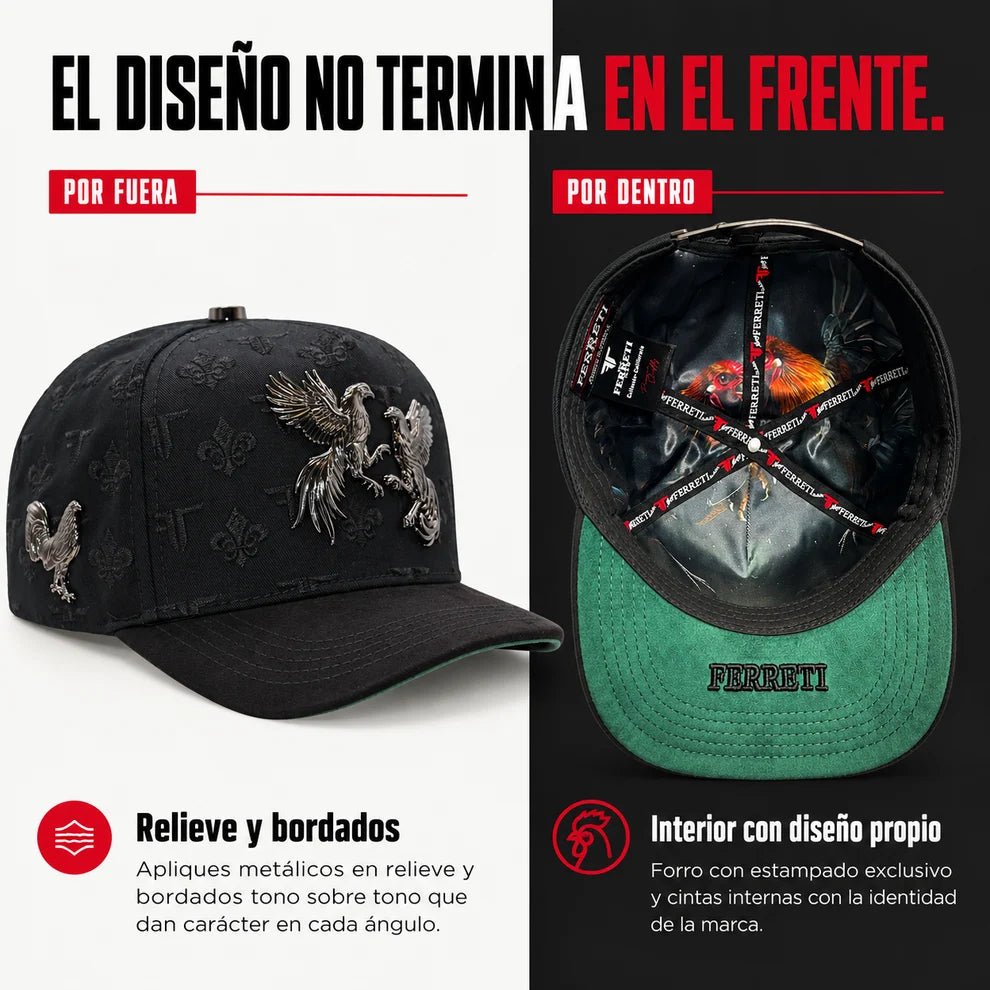 FERRETI HATS PREMIUM FT180 Roosters Baseball Cap For Men - Black - OriginalWestern.com