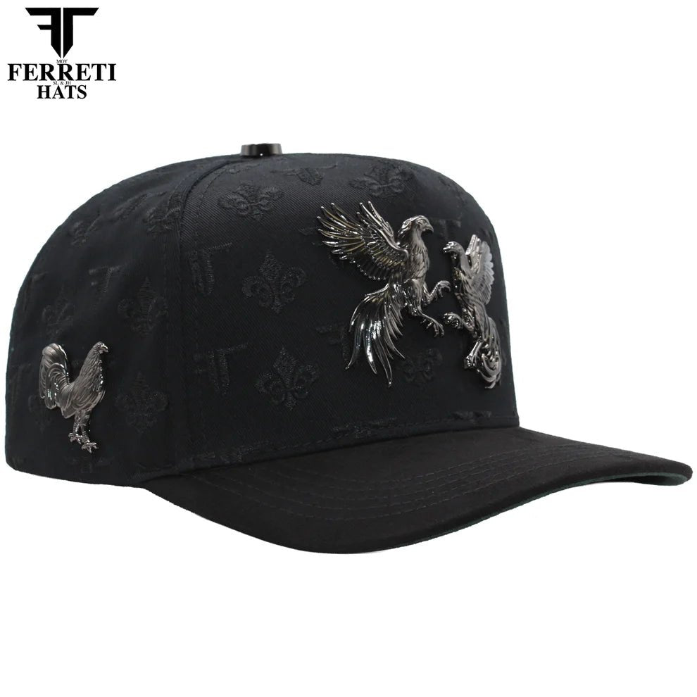 FERRETI HATS PREMIUM FT180 Roosters Baseball Cap For Men - Black - OriginalWestern.com