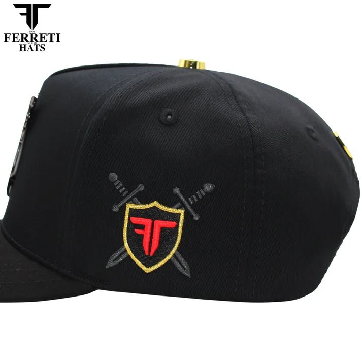 FERRETI HATS PREMIUM FT183 Royal Cross - Black - OriginalWestern.com