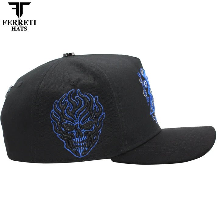 FERRETI HATS PREMIUM FT187 El Samuray Black Baseball Cap For Men - Black - OriginalWestern.com