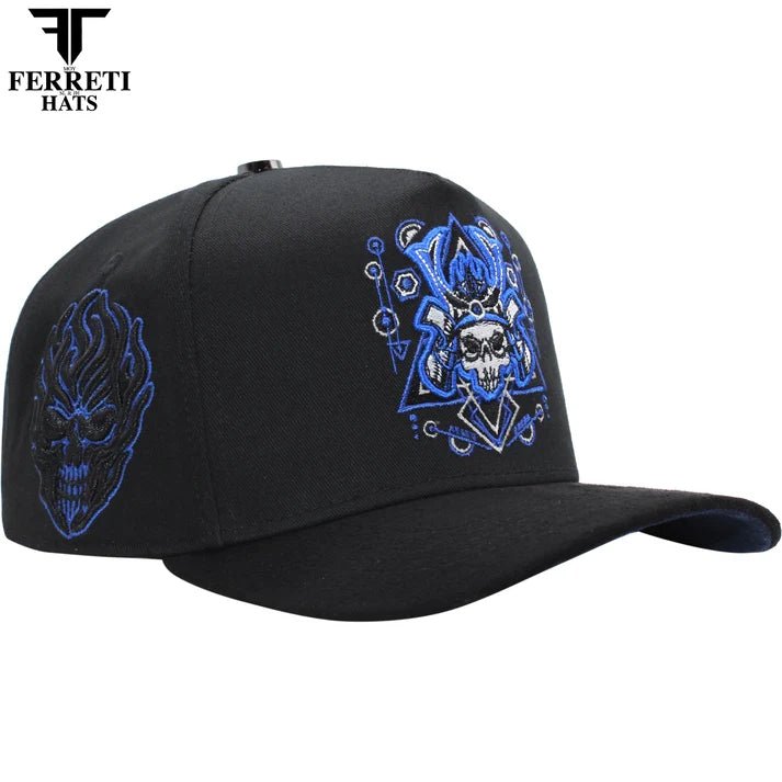 FERRETI HATS PREMIUM FT187 El Samuray Black Baseball Cap For Men - Black - OriginalWestern.com