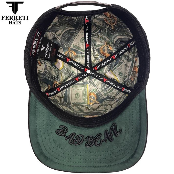FERRETI HATS PREMIUM FT190 Bad Bear Baseball Cap For Men - Black - OriginalWestern.com