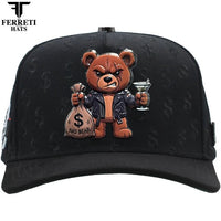 FERRETI HATS PREMIUM FT190 Bad Bear Baseball Cap For Men - Black - OriginalWestern.com