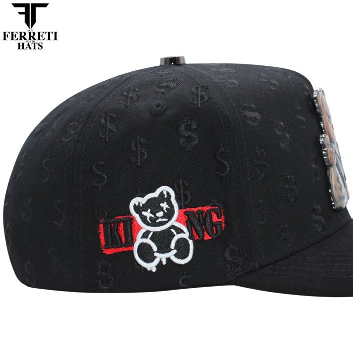 FERRETI HATS PREMIUM FT190 Bad Bear Baseball Cap For Men - Black - OriginalWestern.com
