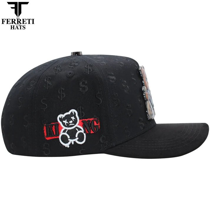 FERRETI HATS PREMIUM FT190 Bad Bear Baseball Cap For Men - Black - OriginalWestern.com