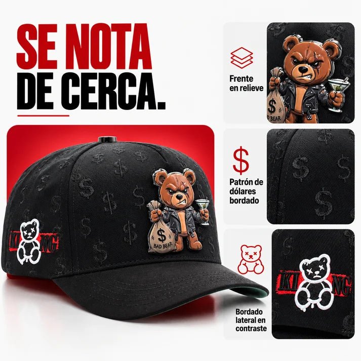 FERRETI HATS PREMIUM FT190 Bad Bear Baseball Cap For Men - Black - OriginalWestern.com