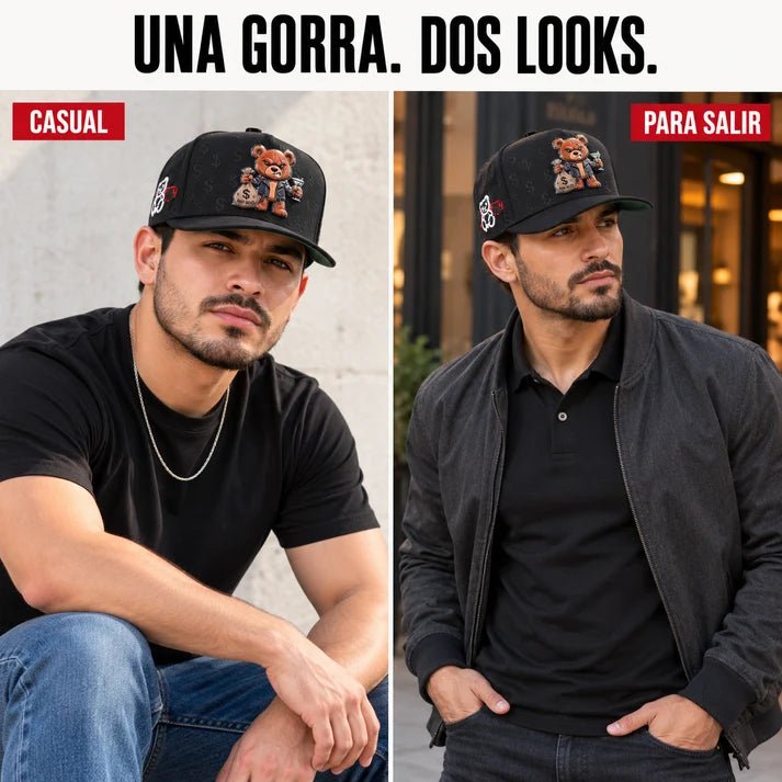 FERRETI HATS PREMIUM FT190 Bad Bear Baseball Cap For Men - Black - OriginalWestern.com